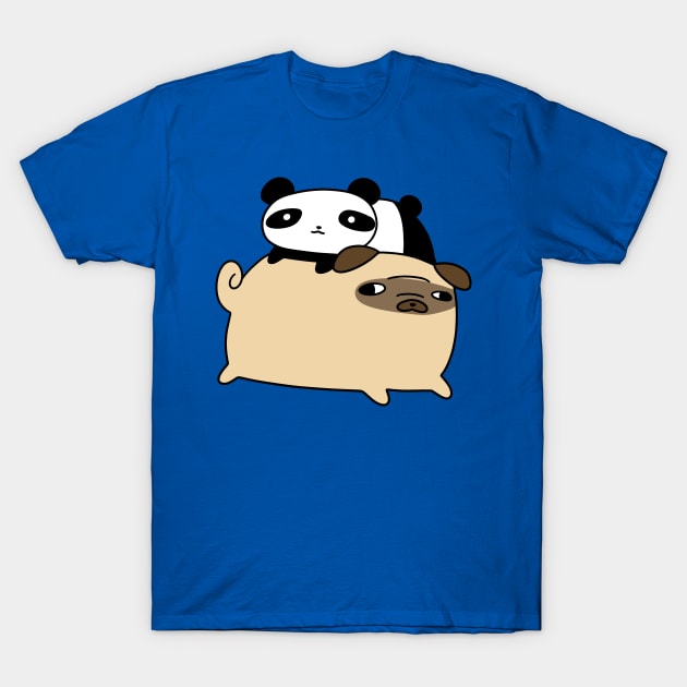 Pug and Little Panda T-Shirt by saradaboru